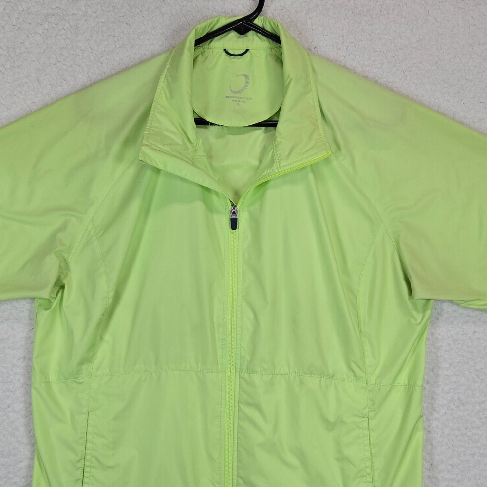 Zero Restriction Womens XL Short Sleeve Windbreaker Jacket Lime Green Golf Sport